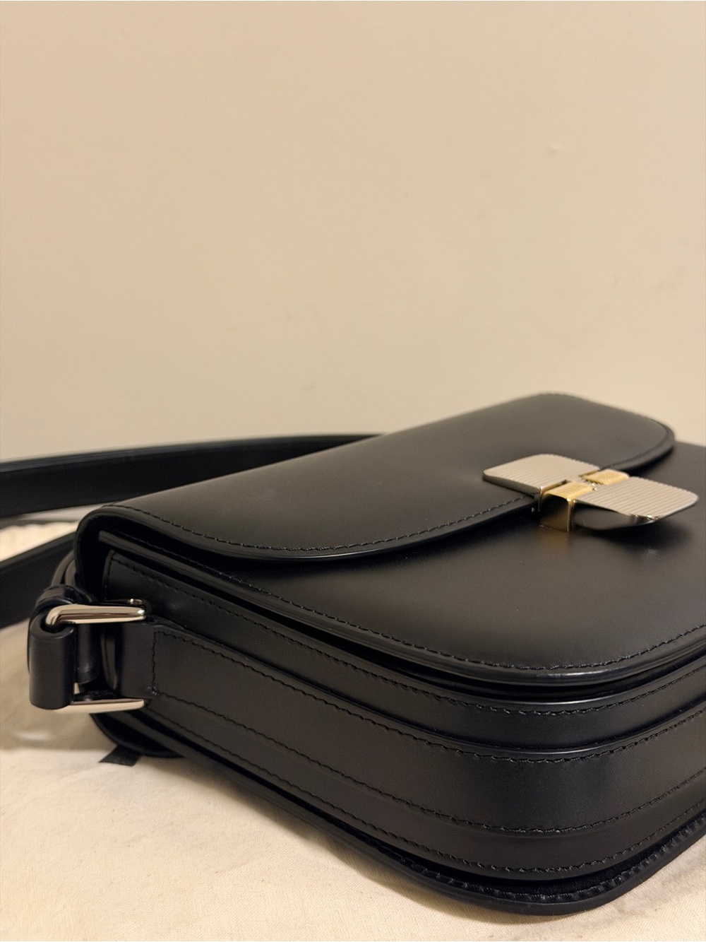 A.P.C. Grace Black Leather Crossbody with Gold & Silver Accents authentic - Picture 5 of 10